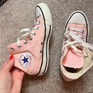 Light pink high top Converse. Size 6.5 women